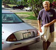 A candidate who drives, and washes, his electric car.