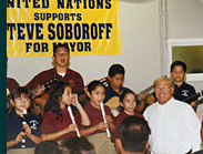 Steve with the band of the valleys' United Nations Soccer League.