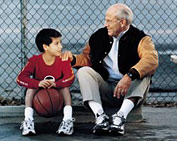 Steve chats with a young basketball star.